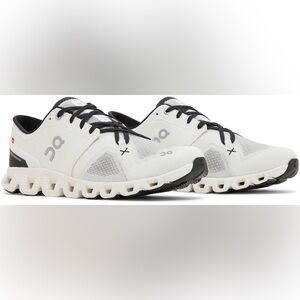 On Running women’s White and Black cloud x 3 ivory black Running Shoe